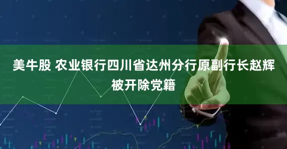 美牛股 农业银行四川省达州分行原副行长赵辉被开除党籍